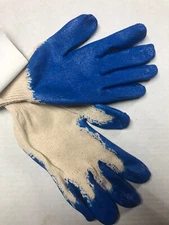 Blue Dipped Knit Work Glove - Size Large