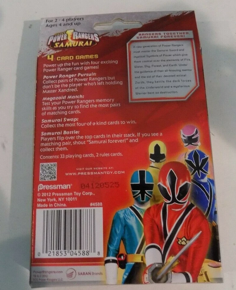 Карточные игры Saban's Power Rangers Samurai 4 в 1 только на Nickleodeon - Изображение 2 из 3