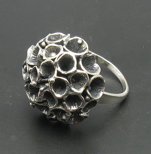 925 Silver Ring Handmade Empress Sterling Silver 925 Flower Ring - Handmade Nickel-Free Solid Silver Empress Brand Ring - Foto 10