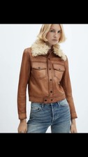 Suede Jacket With Fur-effect Collar - Brand New✅size Small✅mango✅rrp: £ 299✅