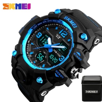 SKMEI Herren Sport Uhren Big Case Kalender Multifunktion Digital Armbanduhr OVP