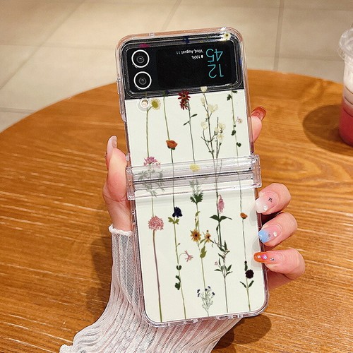 Funda de teléfono con luz a prueba de golpes con flor transparente Flip5 Flip4 Flip3 para Samsung Galaxy Z - Imagen 24 de 25