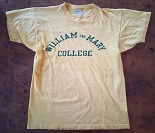 VINTAGE CHAMPION BLUE BAR WILLIAM AND MARY COLLEGE T SHIRT MEDIUM USA MADE
