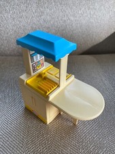 Vintage Little Tikes Dollhouse Blue Yellow Kitchen Sink Oven Kitchenette