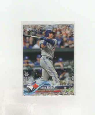 2018 Topps Holiday WalMart Mega Metallic Snowflake Justin Smoak #HMW188