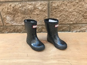 black glitter rain boots