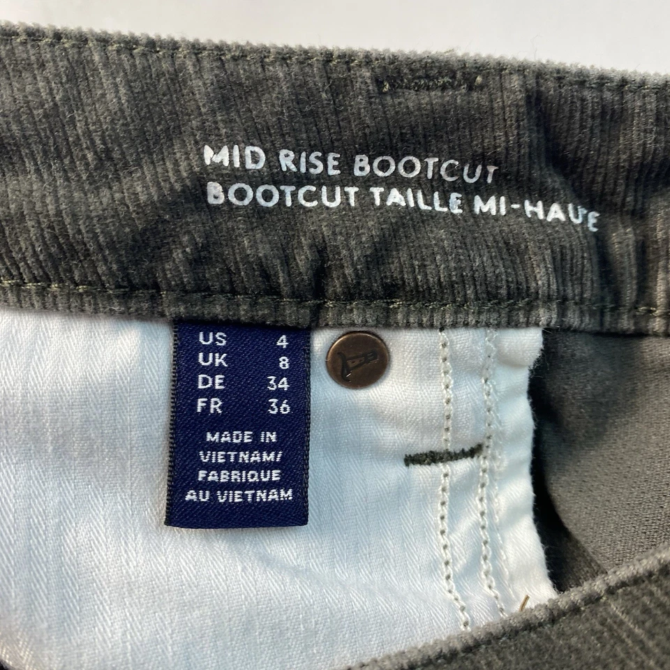 Lands' End Corduroy Pants Size 4 Gray Mid Rise Bootcut Taille Mi-Haute MicroCord - Image 4 of 4