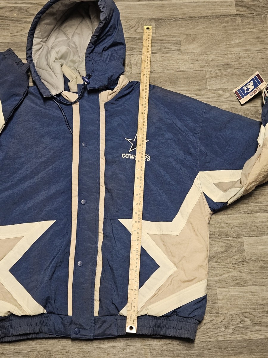 STARTER COWBOYS フード付きジャケット Lサイズ NFL Dallas Starter Men's Crinkle Half Zip Retro Pullover
