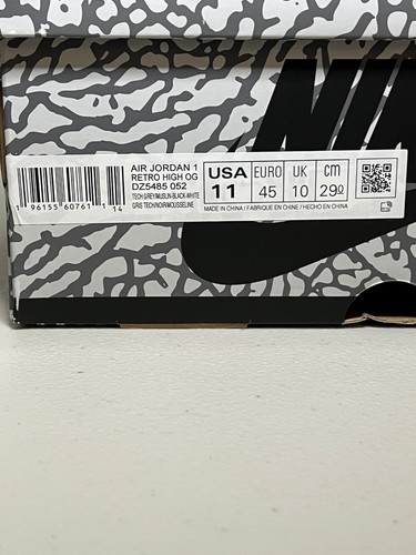 Air Jordan 1 Retro High OG White Cement Sneaker Men's Size 11 DZ5485-052 - Picture 9 of 10