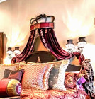 Large Gold Bronze Iron Hanging Wall Crown Teester Bed Canopy 23" x 16" x 12"