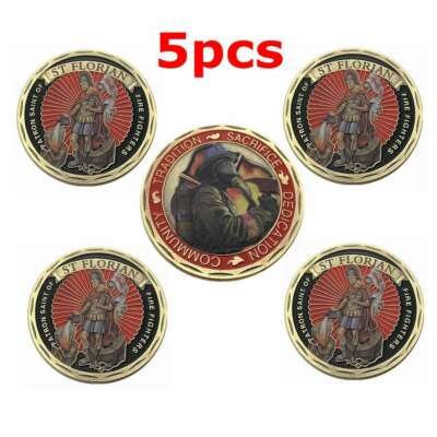 St. Florian Firefighter Challenge Coin Gift Box - Patron Saint Of Firefighters With Prayer