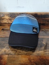 Mesh Trucker Quicksilver Cap/Hat Snapback Logo Blue W/ Stripes One Size YOUTH