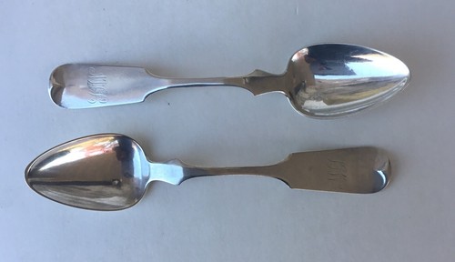 5 Antique American Coin Silver 5.75” Spoons Monogrammed R&W WILSON Philadelphia - Picture 6 of 12