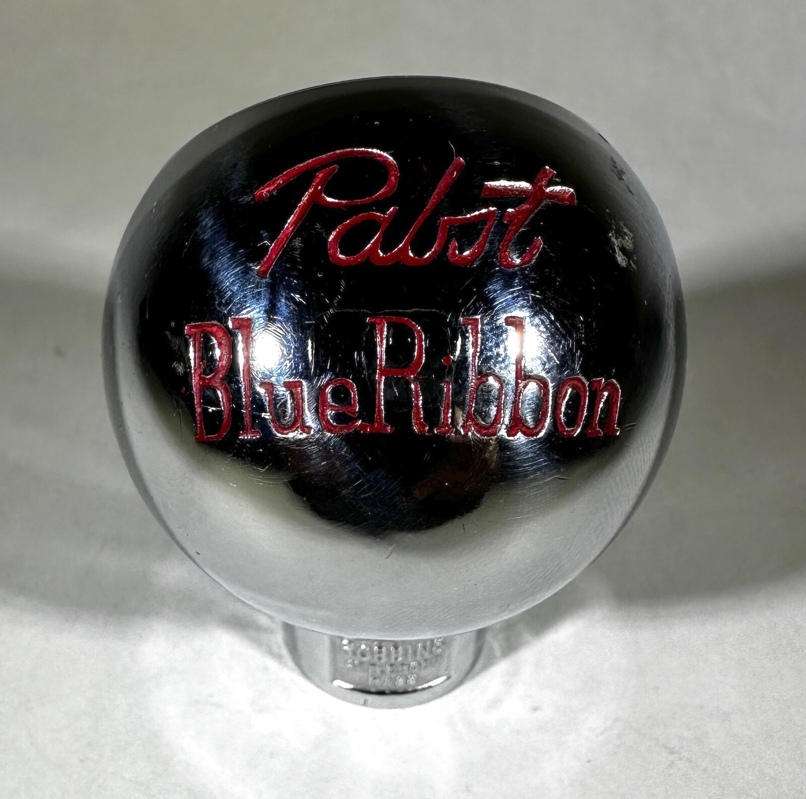 Vintage Pabst Red Beer Ball Knob Tap Handle Metal 1930's Pabst