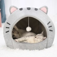 Cute Cat Bed Warm and Comfortable Soft Cotton Pet House Kitten Cave
