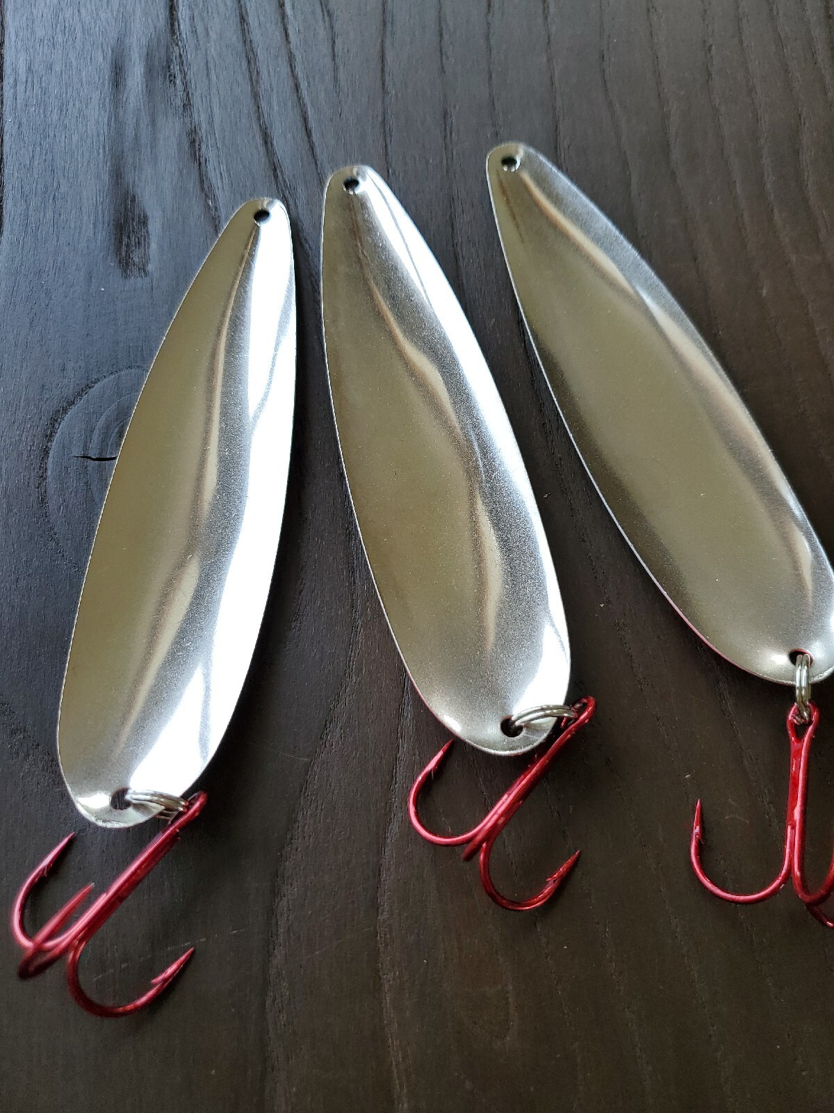 4pc Lot MAG UV Holo Super Glow Salmon Trolling Spoons moonshine