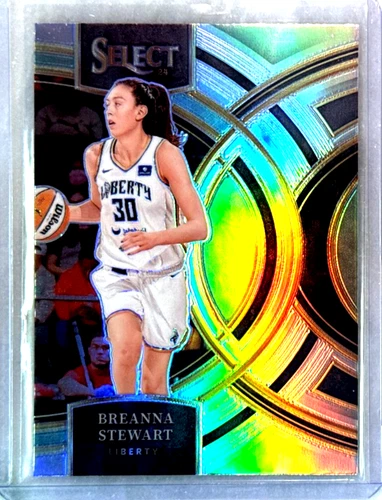 Breanna Stewart 2024 Panini Select WNBA Premier Silver Prizm Card-#185 Liberty