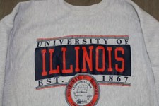 VINTAGE CHAMPION REVERSE WEAVE FIGHTING ILLINI MENS CREW SWEATSHIRT USA LARGE