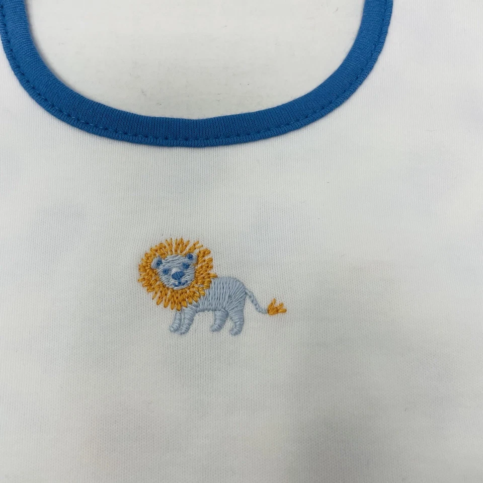 Babero reversible Janie and Jack bebé niño talla única estampado de león en blanco/azul $14 Foto 4 de 4