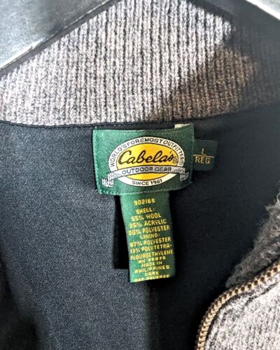 Cabela's Canadian Wool Windshear Vest Outfitter Solid Gray Full Zip Men's Large - Picture 7 of 7