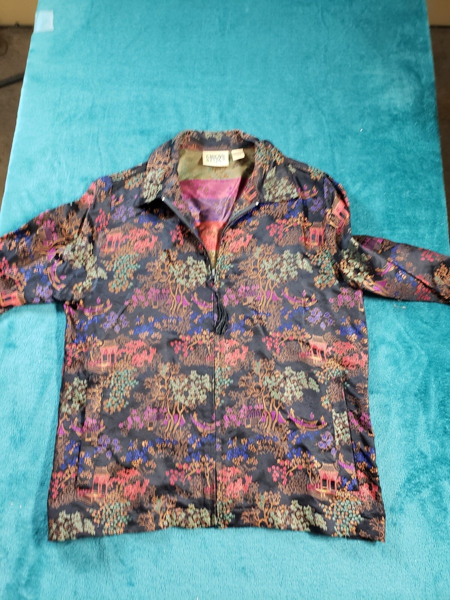 Chicos Design Jacket Sz 0 Us Extra Small Womens Full Zip Pocket