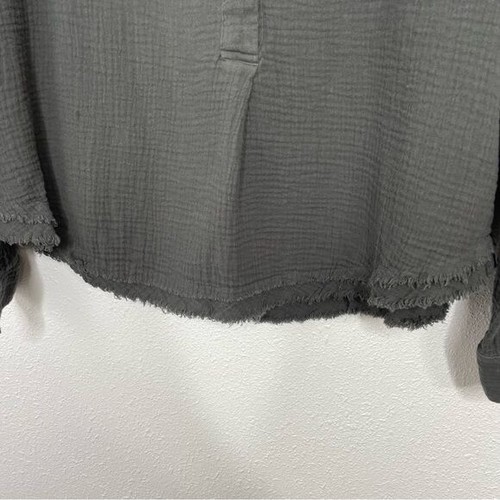 Free People Changing Horizons Gray Raw Hem Top size S - Picture 6 of 12