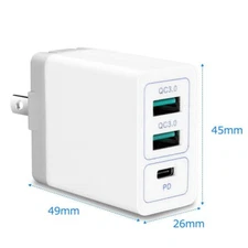 Rapid Charging Multi Function Dock Wall 3 Port PD QC 3.0 Charger for LG V20 H910