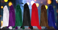 1 Pc Velvet Halloween Cape Costume Horror Adult Hooded Cloak with Cap Costume
