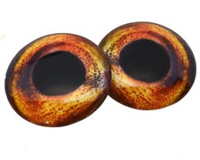 Pair Gold Orange Roach Fish Glass Eyes Jewelry Doll Taxidermy Flatback Cabochons