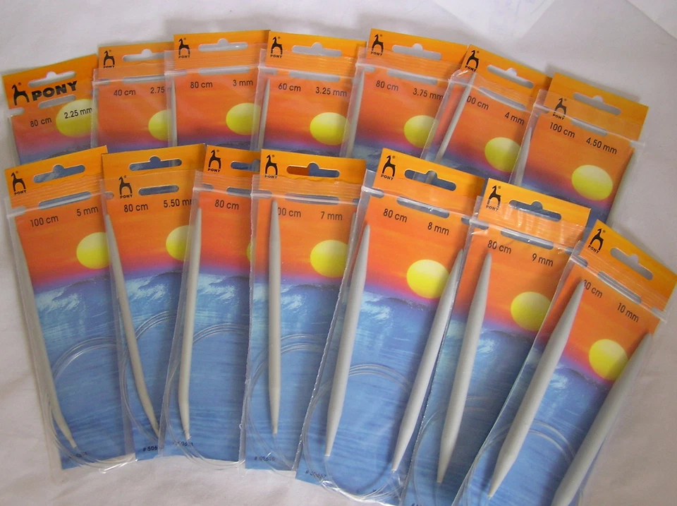 PONY Circular Knitting Needles ~ All sizes and lengths ~ 2.00mm - 25mm