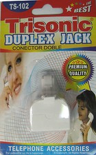 1 Duplex Wall Jack Adapter 4 Conductor White