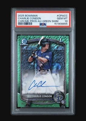 2025 Bowman Sapphire Charlie Condon Green Refractor Auto /99 PSA 10