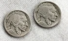 (2 Coin Lot) 1917 S/D Buffalo Nickel 5c Five Cent US San Francisco Denver Coins