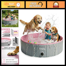 Foldable Dog Pool for Large Dogs - Portable Hard Plastic Kiddie Wading Pool 47'