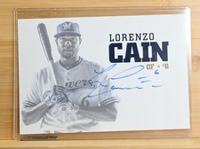 Milwaukee Brewers Lorenzo Cain Signed Team Issues Photo