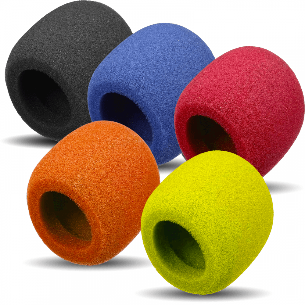 Soundlab Set of 5 Coloured Foam Windshield for Hand Held Microphones 35-50mm