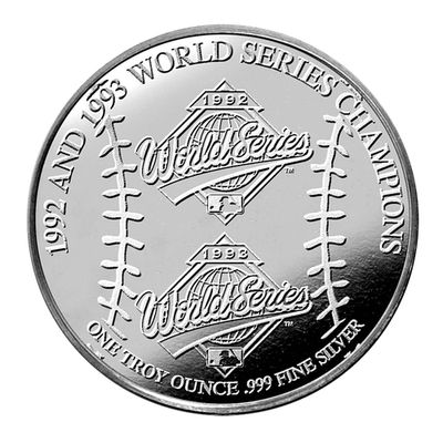 TORONTO BLUE JAYS 92&93 World Champs 2025 CANADA 1oz .999 Silver