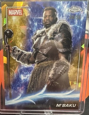 2025 Topps Marvel Studios Chrome M'Baku #83 Gold Refractor 01/50 Black Panther