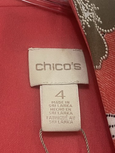 NWT Chicos Womens size 4 US XXL Hawaiian Floral Print Wide Leg Jumpsuit Stretch - Picture 3 of 19