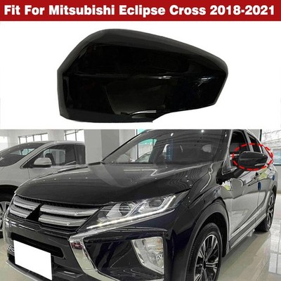 Black Left Side Rearview Mirror Cover Cap For Mitsubishi Eclipse Cross 2018-2021