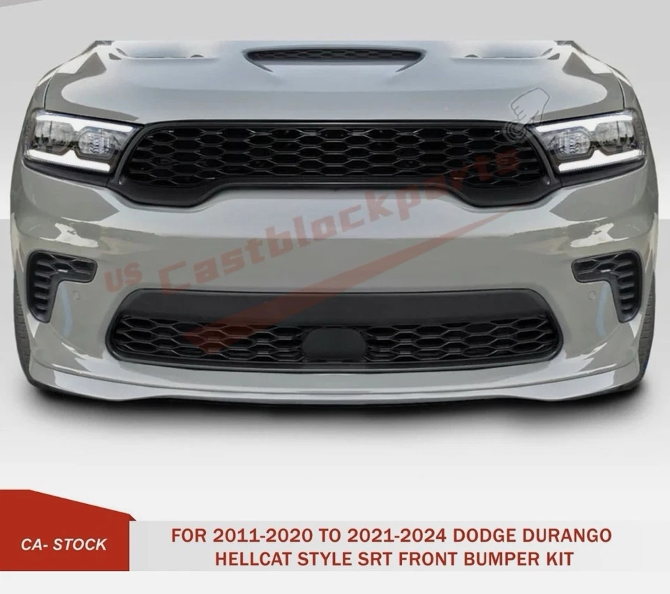 适用于 2011 - 2020 道奇 Durango 改装 2021 + 前保险杠套件 完整组装 — 第 3/4 张图片