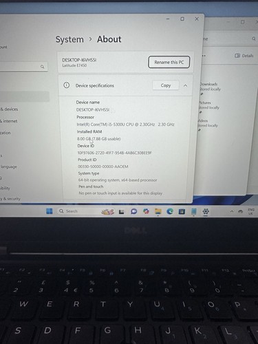 Dell Latitude E7450 Laptop i5 5300U 2.3GHz 8GB RAM 240GB SSD Windows 11 pro - Picture 9 of 9
