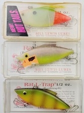 Rat-L-Trap Lures 3 units - bill lewis hard plastic case multicolor lot M11