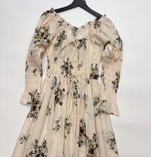 Women Doen Cotton Square Neck Floral Fit Slim Midi Dress