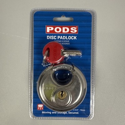 PODS Padlock Stainless Steel Heavy Duty  3 Keys Round Disc Lock