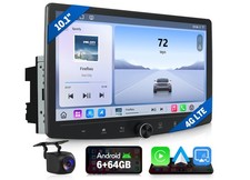 6+64 10.1" Android 13 2DIN CarPlay Car Stereo GPS Sat Nav 4G Multimedia Receiver