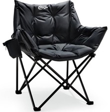 Portal Oversized Padded Camping Chair - Heavy Duty Folding Chair with Cup Hol...