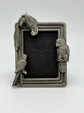 VTG Pewter Parrot Bird Mini Picture Frame 1988 Great American Products No Glass