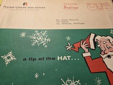Vtg GENERAL MOTORS GM/Steering Gear MECHANICAL Christmas Card/M.H. Doerfner 1963