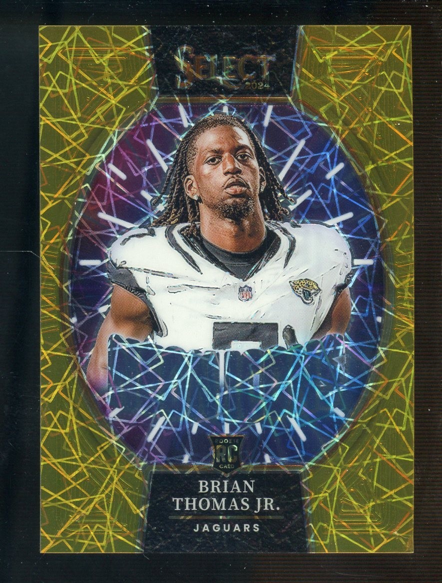 2024 Panini Select RC Brian Thomas Jr.  Rookie Neon Icons Gold Prizm /10